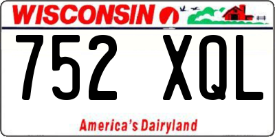 WI license plate 752XQL