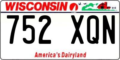 WI license plate 752XQN