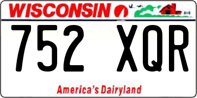 WI license plate 752XQR
