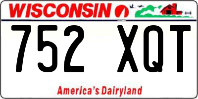 WI license plate 752XQT