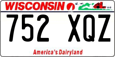 WI license plate 752XQZ