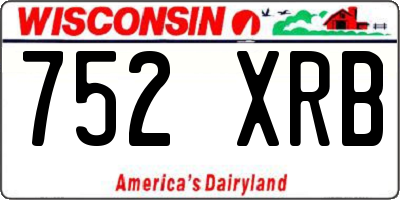 WI license plate 752XRB