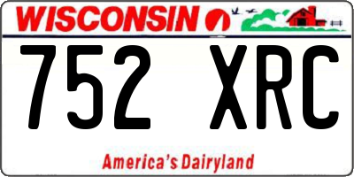 WI license plate 752XRC