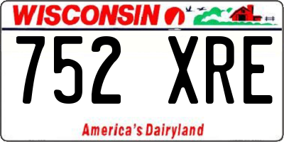WI license plate 752XRE