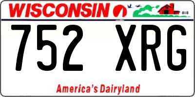WI license plate 752XRG