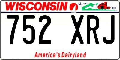WI license plate 752XRJ