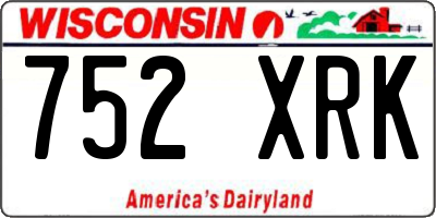 WI license plate 752XRK