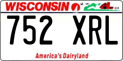 WI license plate 752XRL