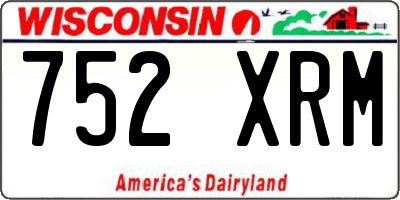 WI license plate 752XRM
