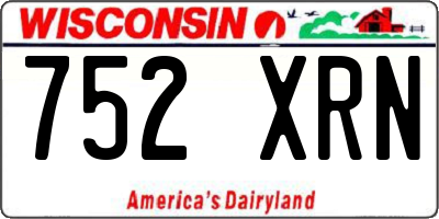 WI license plate 752XRN