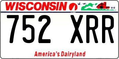 WI license plate 752XRR