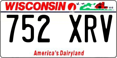 WI license plate 752XRV