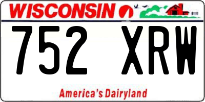 WI license plate 752XRW