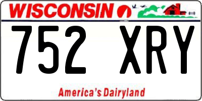 WI license plate 752XRY