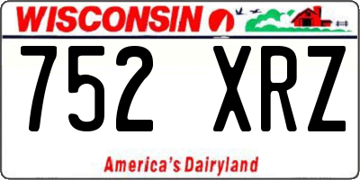 WI license plate 752XRZ