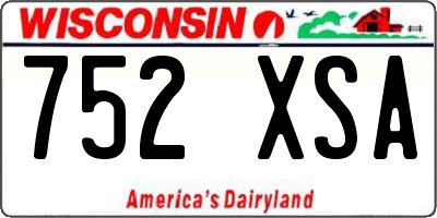 WI license plate 752XSA