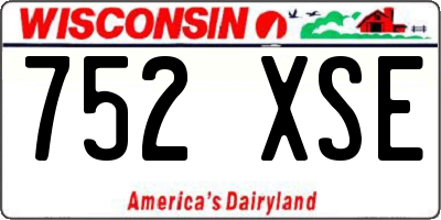 WI license plate 752XSE