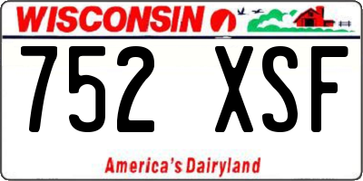 WI license plate 752XSF