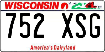 WI license plate 752XSG
