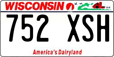 WI license plate 752XSH