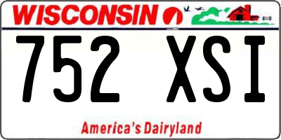 WI license plate 752XSI