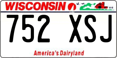 WI license plate 752XSJ