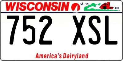 WI license plate 752XSL