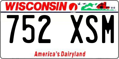 WI license plate 752XSM