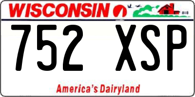 WI license plate 752XSP