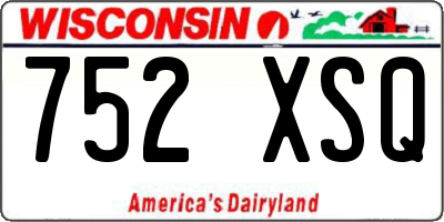 WI license plate 752XSQ