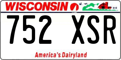 WI license plate 752XSR