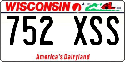 WI license plate 752XSS