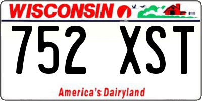 WI license plate 752XST