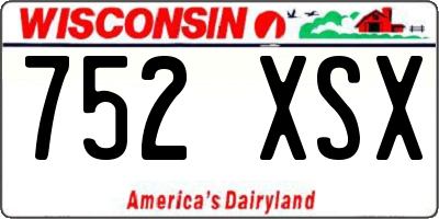 WI license plate 752XSX