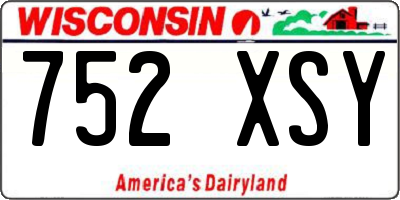 WI license plate 752XSY