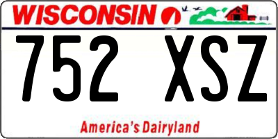WI license plate 752XSZ