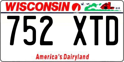WI license plate 752XTD