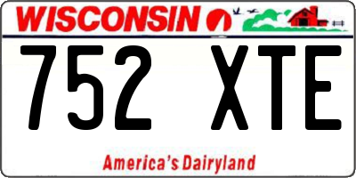 WI license plate 752XTE