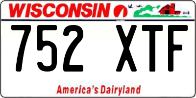 WI license plate 752XTF