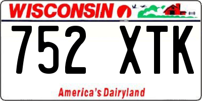 WI license plate 752XTK