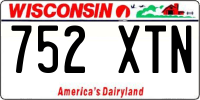 WI license plate 752XTN