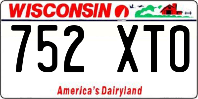 WI license plate 752XTO