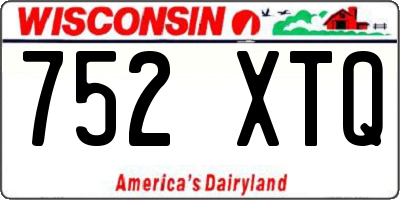 WI license plate 752XTQ