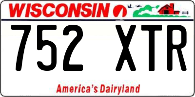 WI license plate 752XTR