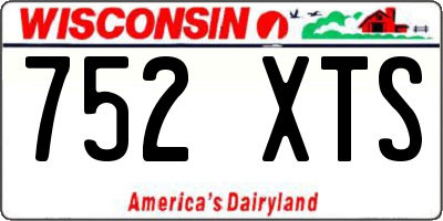 WI license plate 752XTS