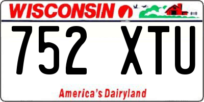 WI license plate 752XTU