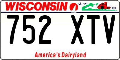 WI license plate 752XTV