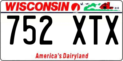 WI license plate 752XTX