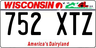 WI license plate 752XTZ