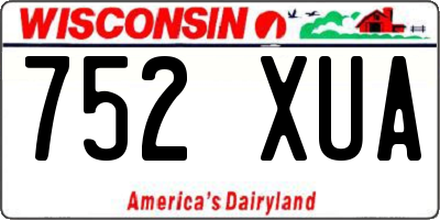 WI license plate 752XUA